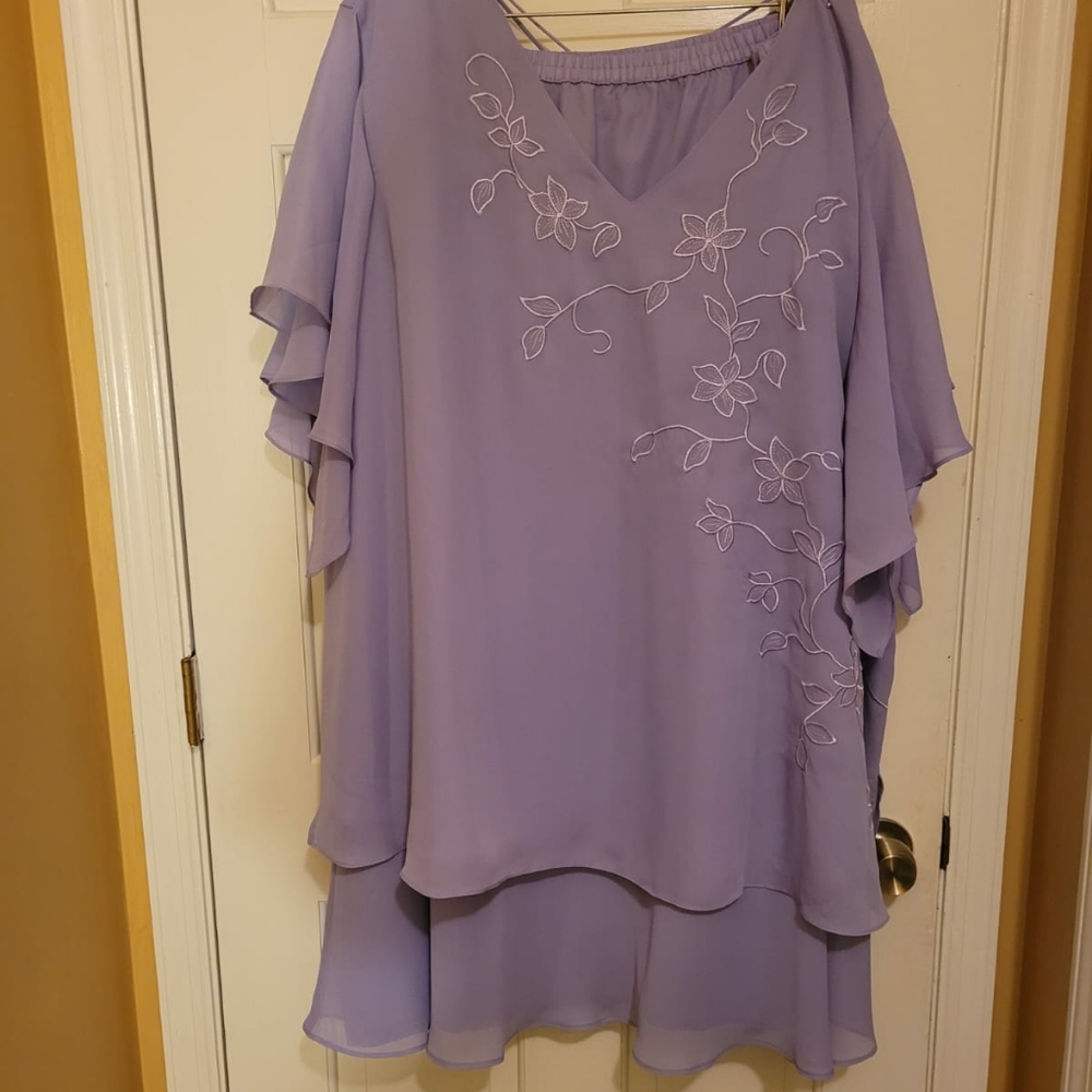 Roaman's Beautiful 2 pc Light Purple Chiffon Skirt Set size 34 W. Skirt …